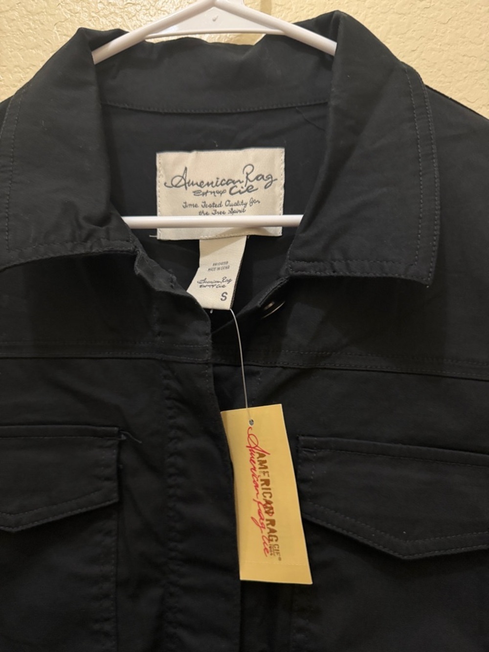 American Rag Black Cropped Drawstring Utility Jacket - Picture 2 of 4
